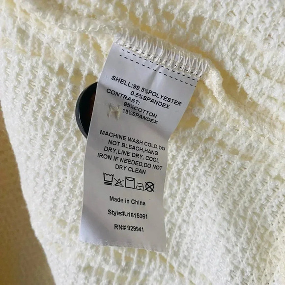 SIMPLE by SUZANNE BETRO | Cream Cable-Knit Hooded Button-Up Cardigan Size 3X - Picture 9 of 9